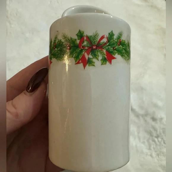 Vintage Ceramic Holly & Ivy Berry Candle Holders Original 90’s Christmas Decor - Picture 7 of 14